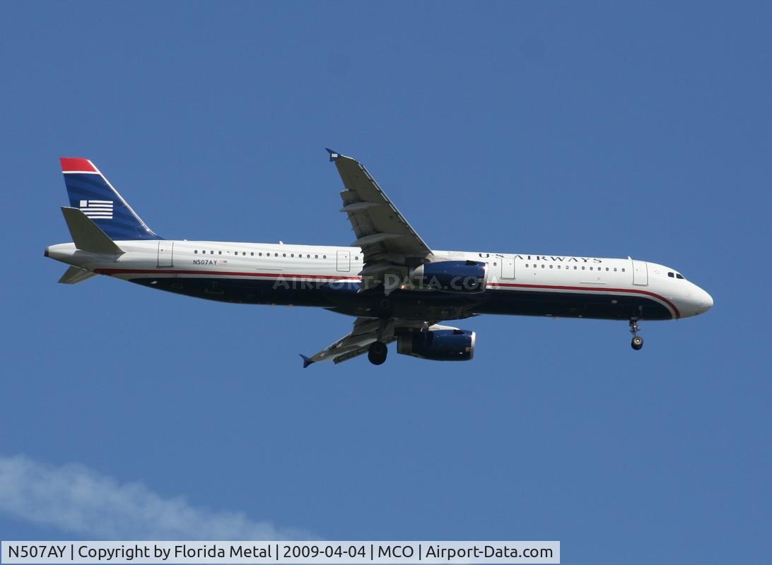 N507AY, 2008 Airbus A321-231 C/N 3712, US Airways A321