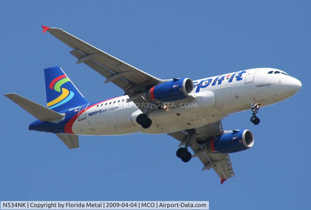 N534NK, 2008 Airbus A319-132 C/N 3395, Spirit A319