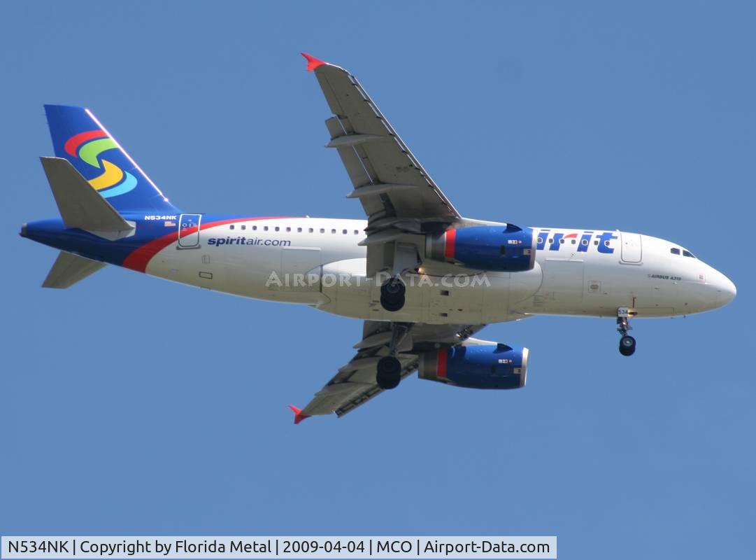 N534NK, 2008 Airbus A319-132 C/N 3395, Spirit A319