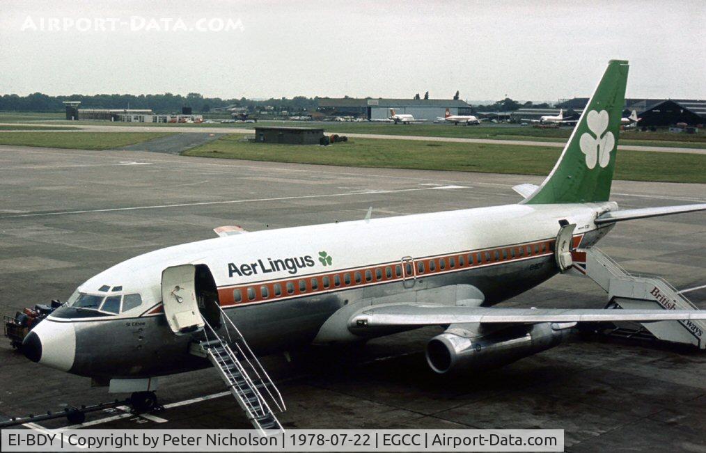 EI-BDY, 1975 Boeing 737-2E1 C/N 21112, Aer Lingus Boeing 737 seen at Manchester in the Summer of 1978.