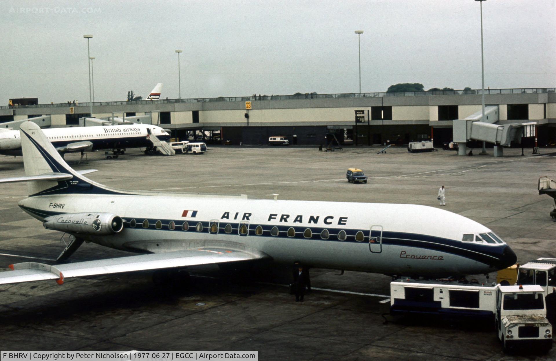 F-BHRV, 1960 Sud Aviation SE-210 Caravelle III C/N 59, Caravelle III of Air France at Manchester in the Summer of 1977.