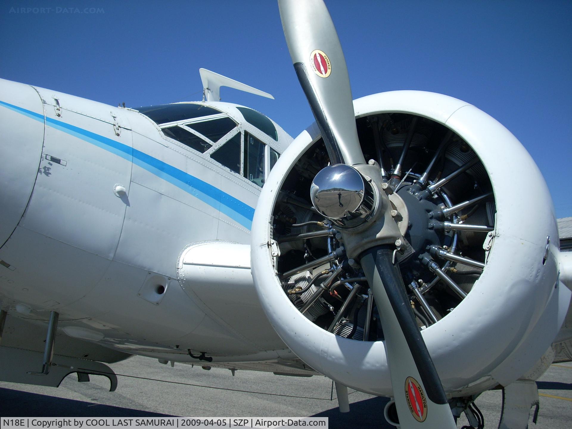 N18E, 1958 Beech E18S C/N BA-383, Very cool looking twin radial engine airplane.