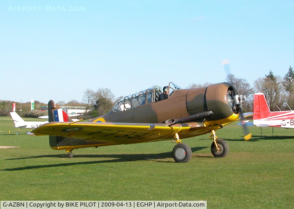 G-AZBN, 1942 Noorduyn AT-16 Harvard IIB C/N 14A-1431, TAXYING BACK TO THE CLUB HOUSE AFTER TAKING ON FUEL