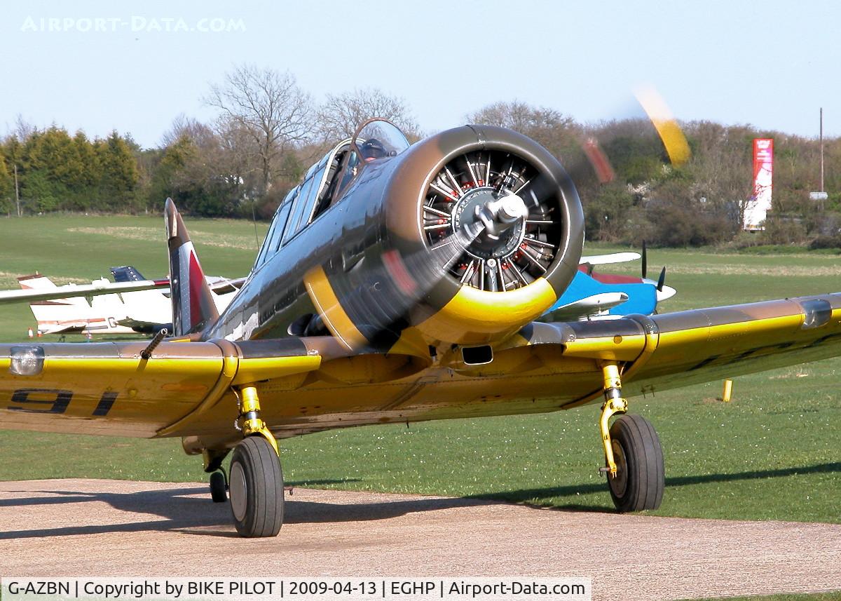G-AZBN, 1942 Noorduyn AT-16 Harvard IIB C/N 14A-1431, START UP AT THE PUMPS