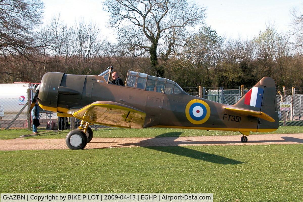 G-AZBN, 1942 Noorduyn AT-16 Harvard IIB C/N 14A-1431, AT THE PUMPS