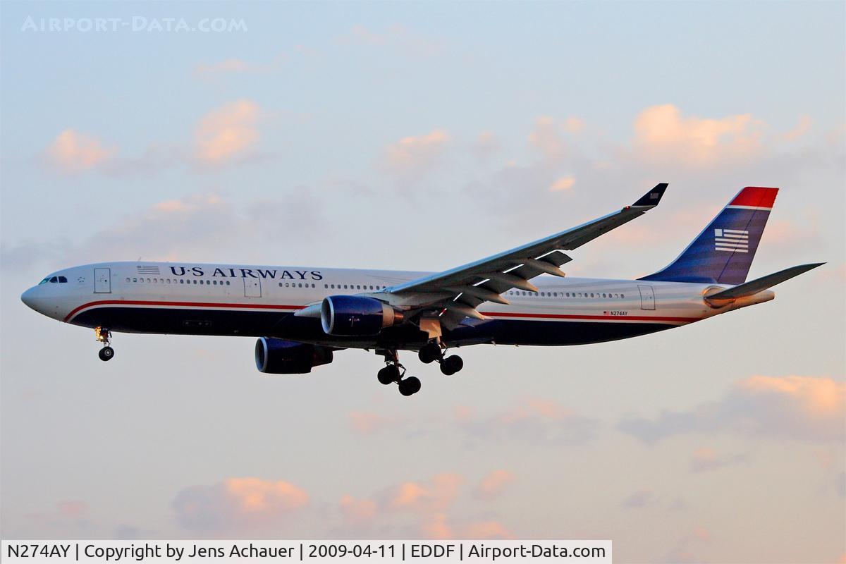 N274AY, 2000 Airbus A330-323X C/N 342, US Airways Airbus 330-323X