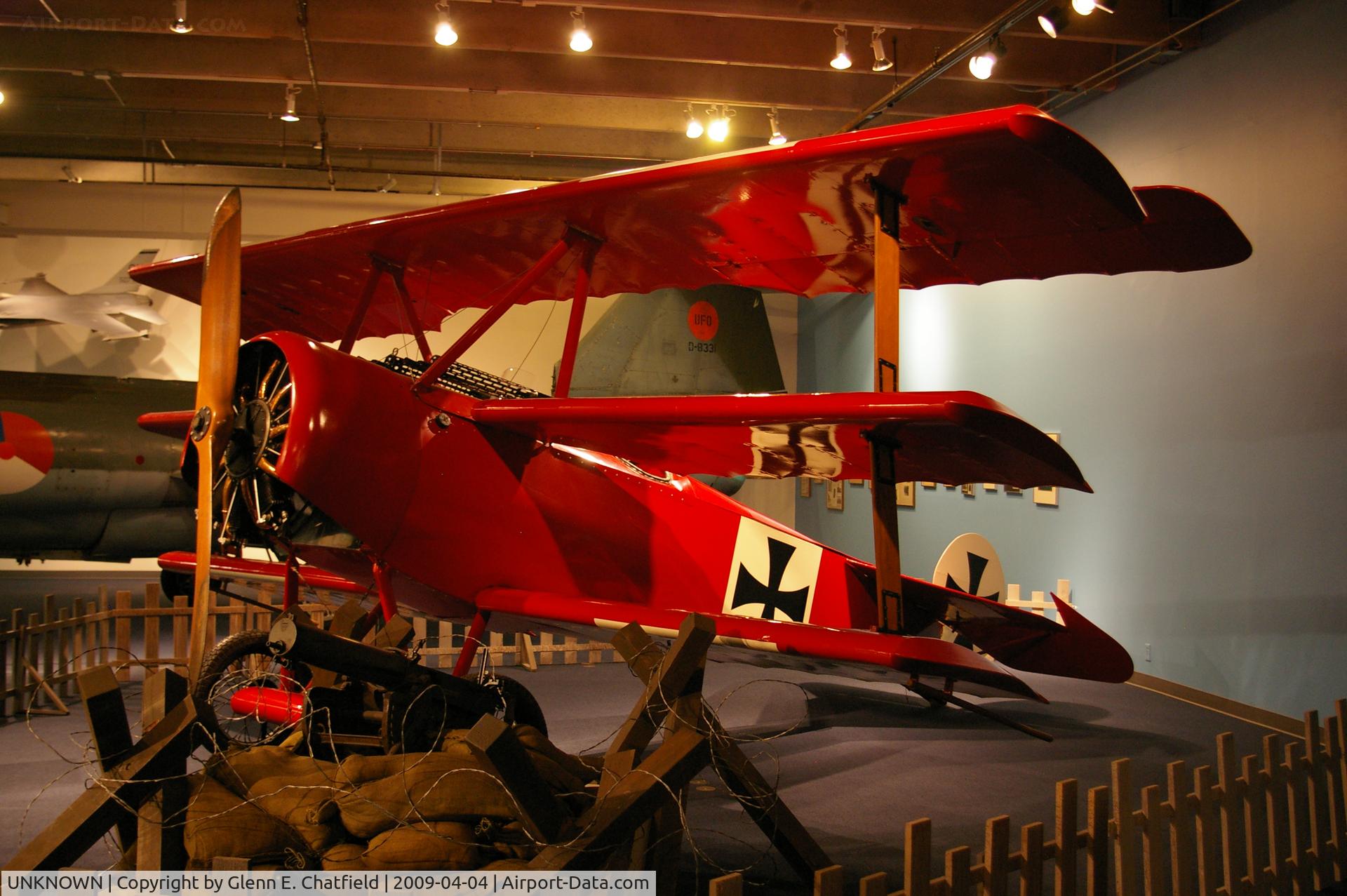 UNKNOWN, Fokker DR1 Triplane C/N Unknown, Replica Dr.1 with original rotary engine At the Science Museum of Oklahoma in Oklahoma City