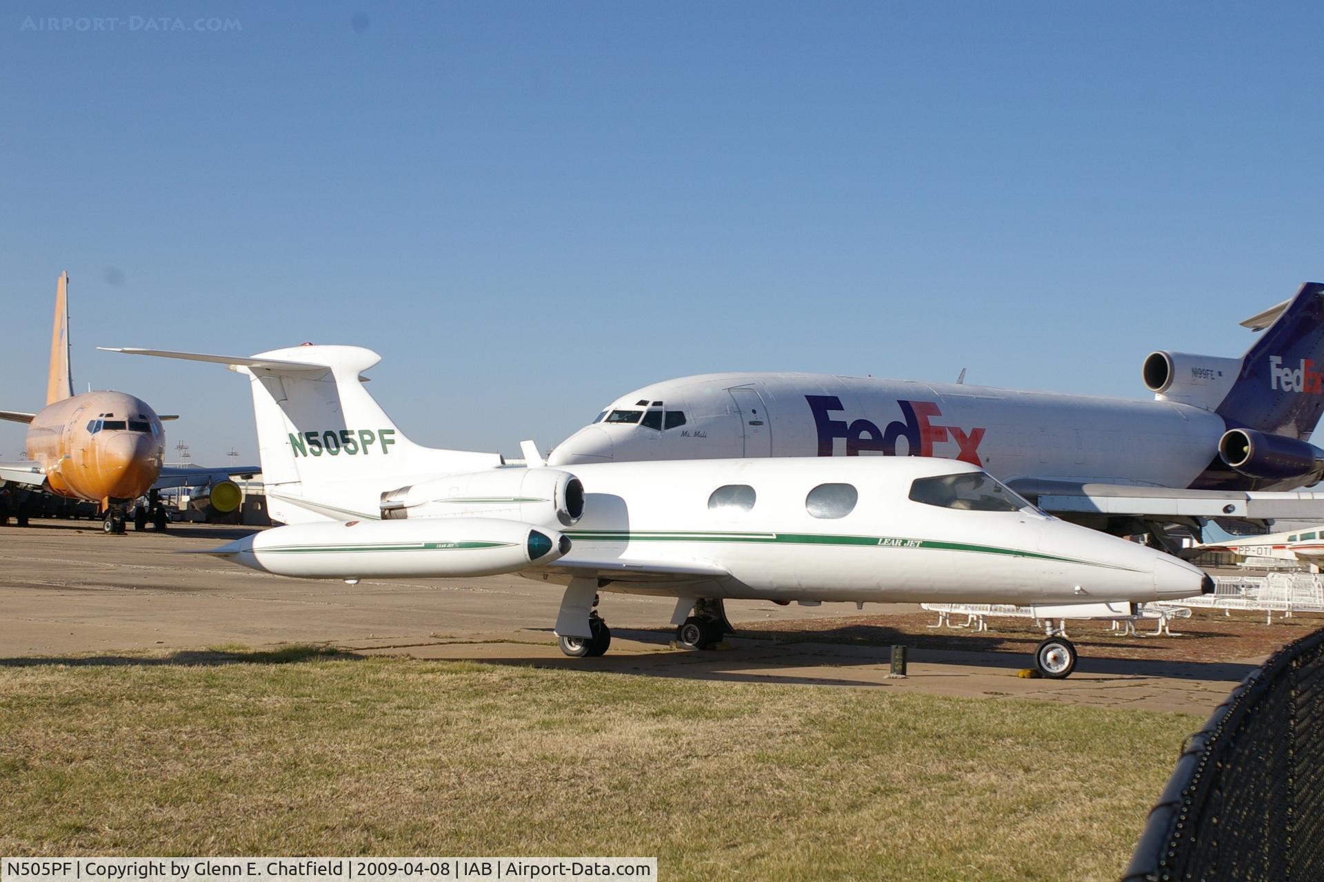 N505PF, 1965 Learjet 23 C/N 23-006, On the ramp at the Kansas Aviation Museum