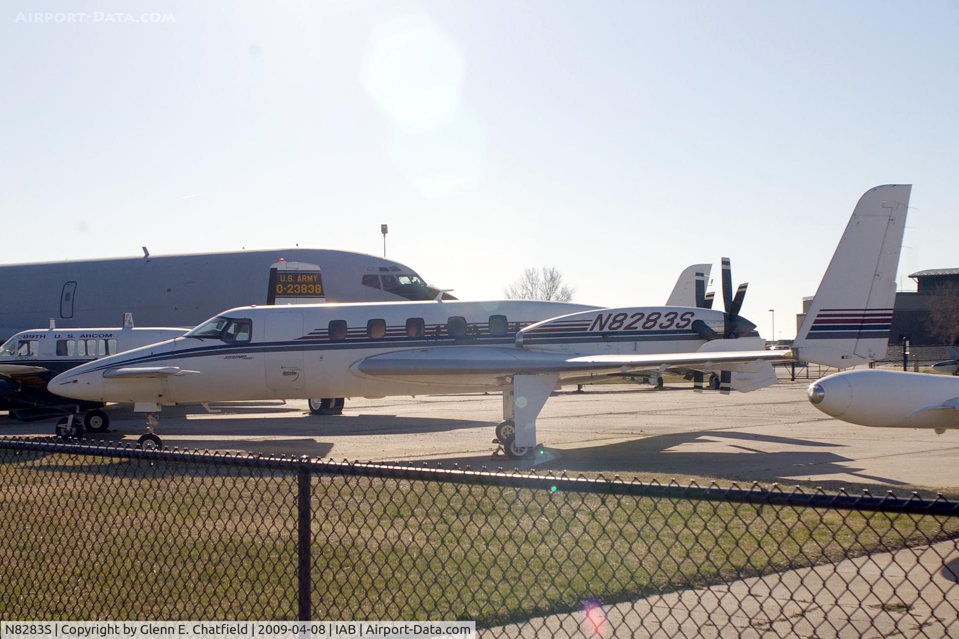 N8283S, 1993 Beech 2000A Starship 1 Starship 1 C/N NC-41, On the ramp at the Kansas Aviation Museum