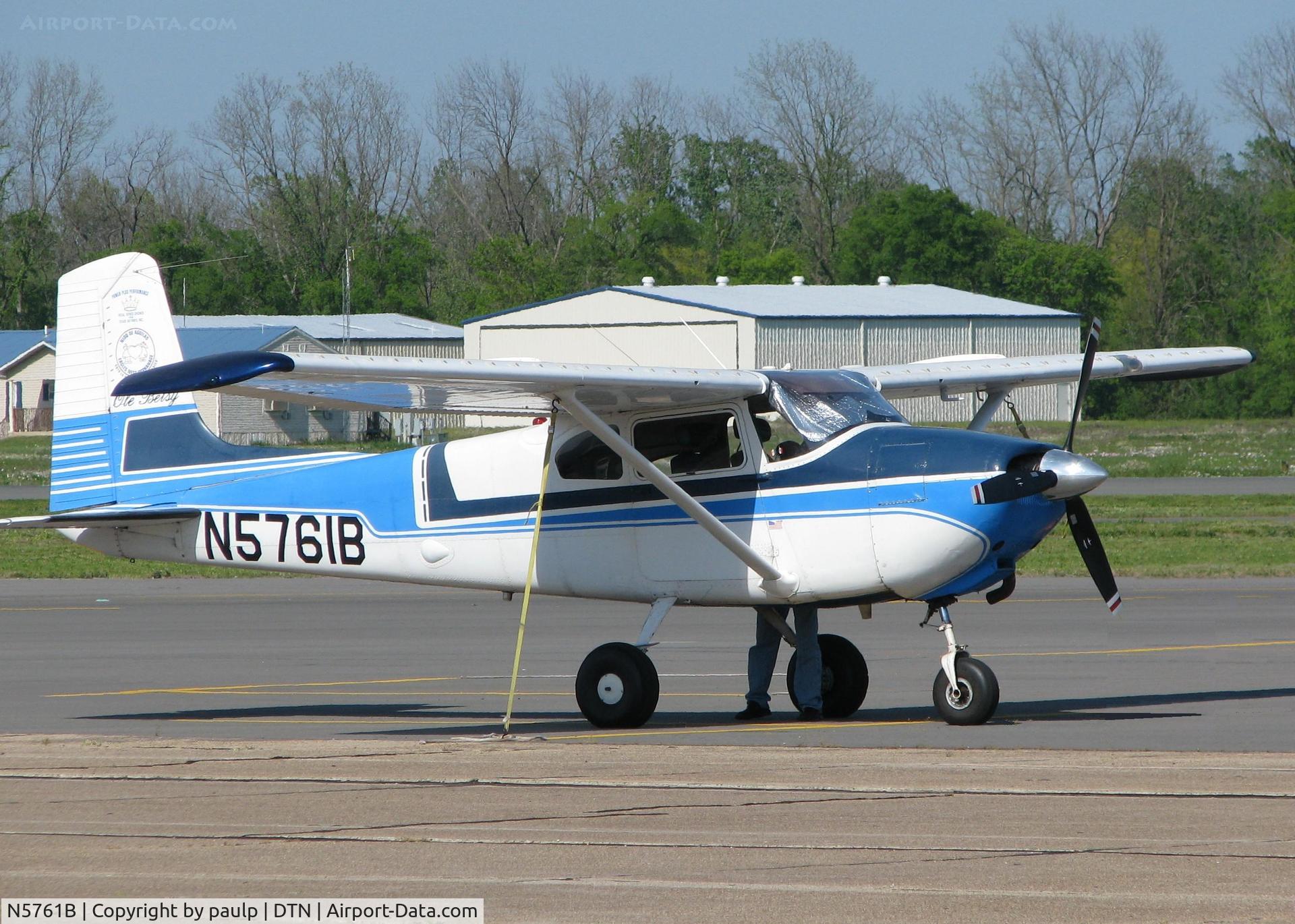 N5761B, 1956 Cessna 182 Skylane C/N 33761, Parked at the Shreveport Downtown airport.