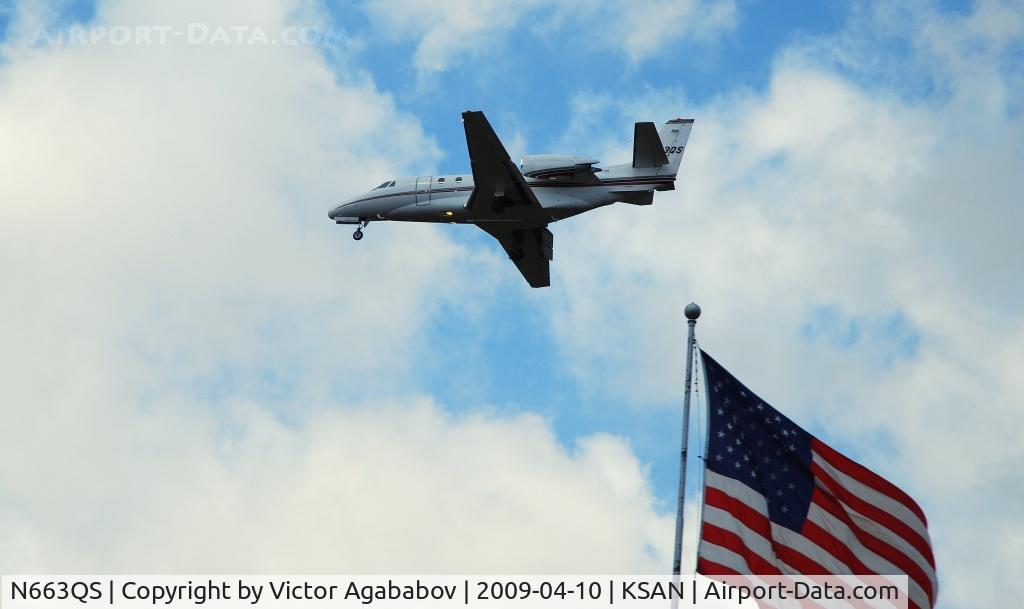 N663QS, 2002 Cessna 560XL C/N 560-5263, Landing at San Diego