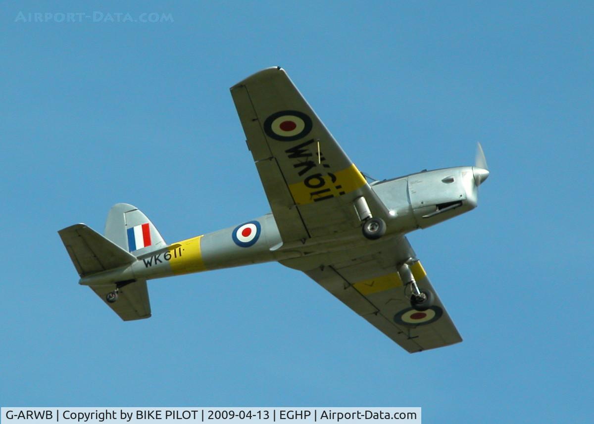 G-ARWB, 1952 De Havilland DHC-1 Chipmunk 22A C/N C1/0621, CLIMBING OUT OFF RWY 21