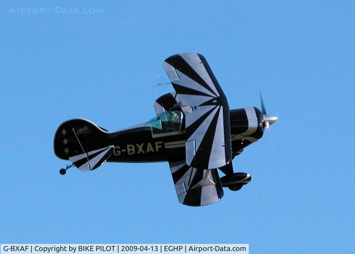 G-BXAF, 1997 Pitts S-1D Special C/N PFA 009-12258, CLIMBING TURN OUT OFF RWY 21
