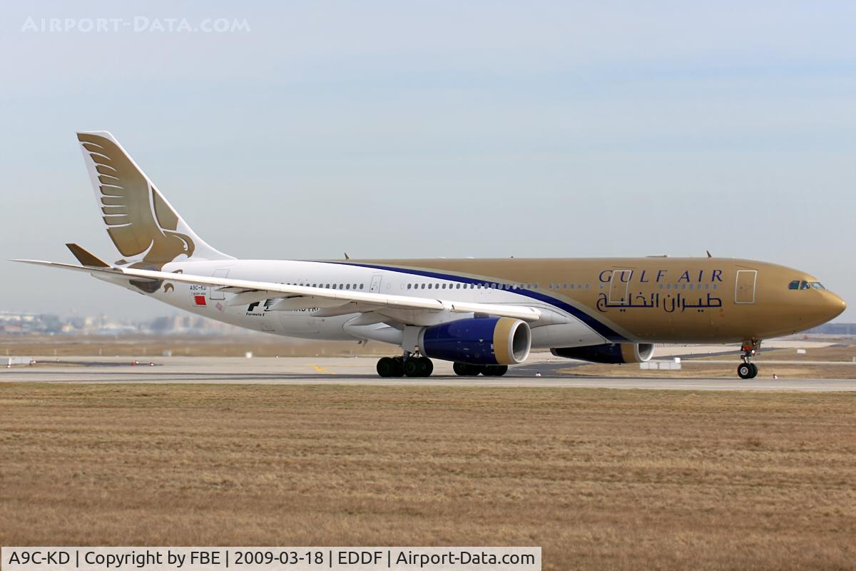 A9C-KD, 1999 Airbus A330-243 C/N 287, take off run RW18W at EDDF