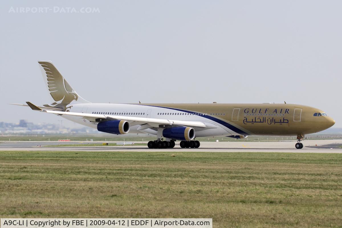 A9C-LI, 2003 Airbus A340-313 C/N 554, take off run RW18W at EDDF