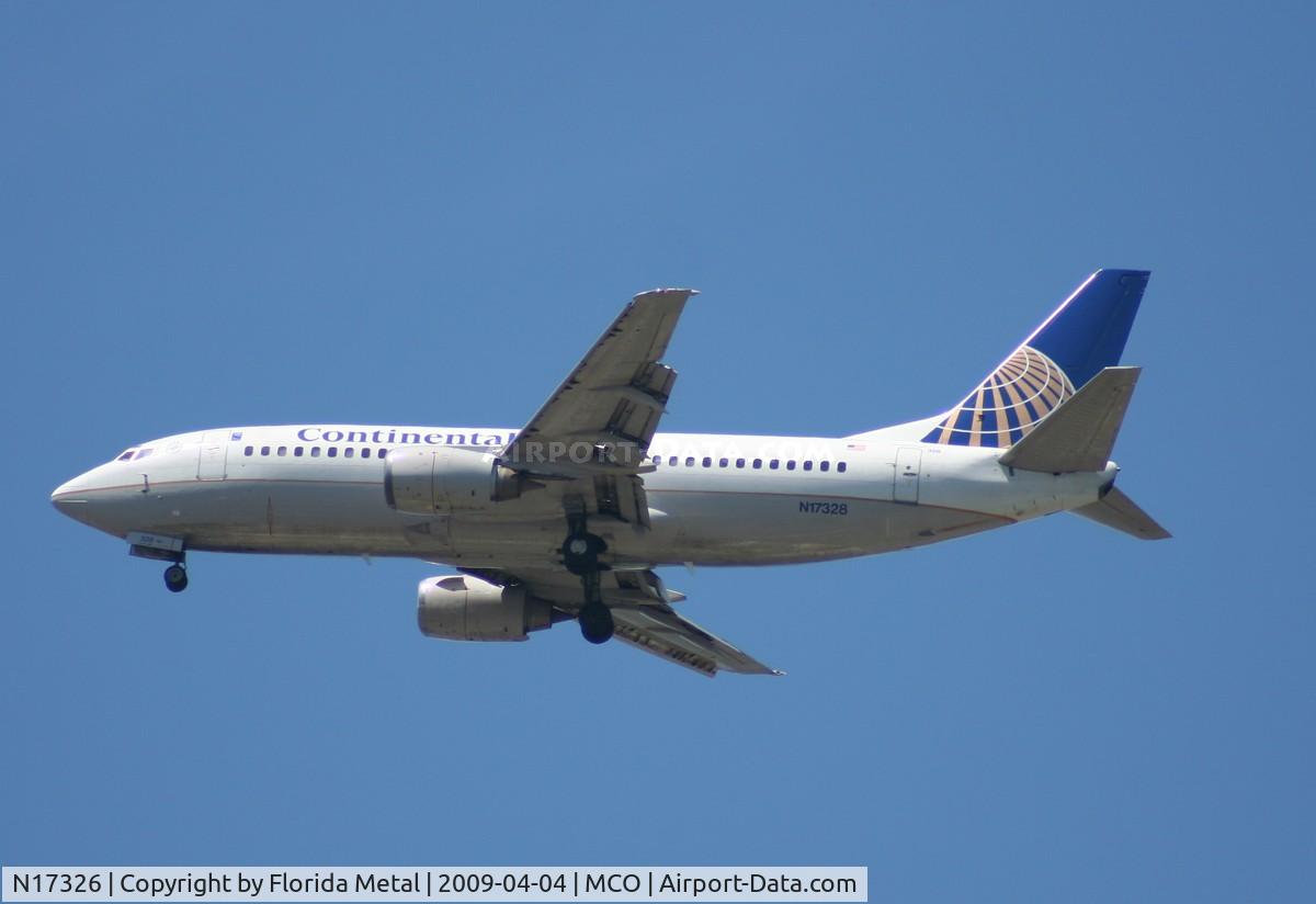 N17326, 1986 Boeing 737-3TO C/N 23456, Continental 737-300