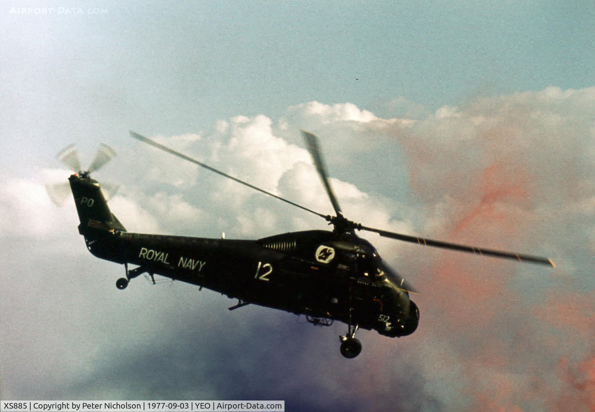 XS885, 1966 Westland Wessex HAS.1 C/N WA265, Wessex HAS.1 of 737 Squadron at the 1977 RNAS Yeovilton Air Day.
