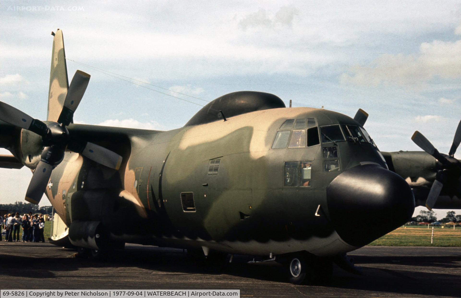 69-5826, 1969 Lockheed HC-130N Hercules C/N 382-4375, HC-130N Hercules of 67 ARRS displayed at the 1977 RAF Waterbeach Open Day.