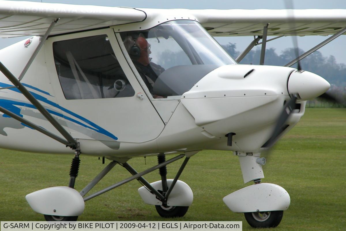G-SARM, 2005 Comco Ikarus C42 FB100 C/N 0504-6674, TAXYING PAST THE CAFE