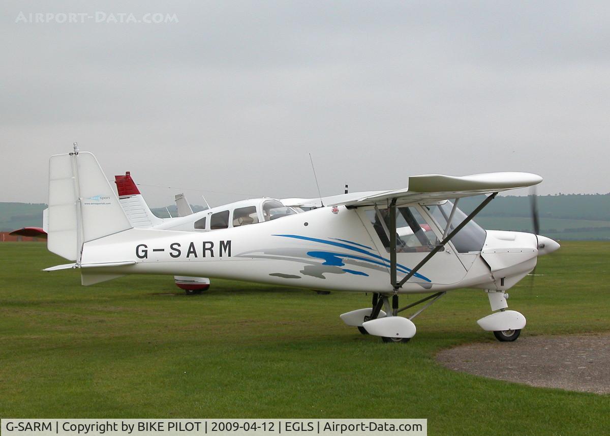 G-SARM, 2005 Comco Ikarus C42 FB100 C/N 0504-6674, TAXYING PAST THE CAFE