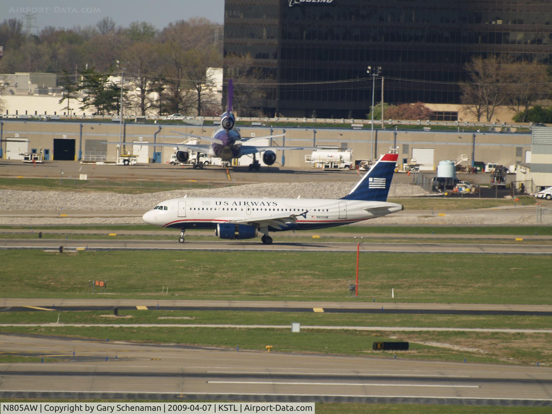 N805AW, 1999 Airbus A319-132 C/N 1049, LANDED AT ST. LOUIS