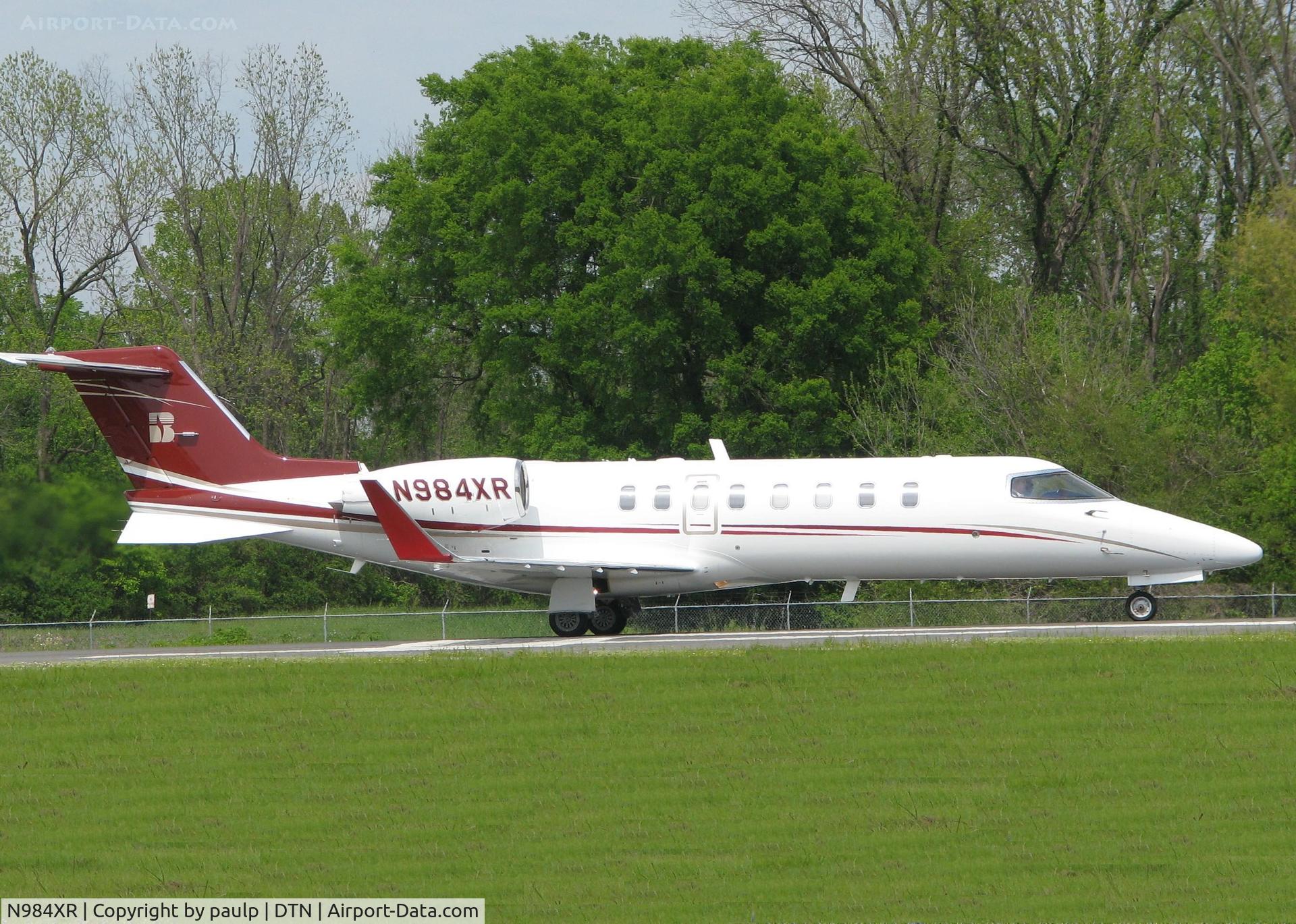 N984XR, 2008 Learjet Inc 45 C/N 373, Starting to roll on runway 14 for take off at the Shreveport Downtown airport.