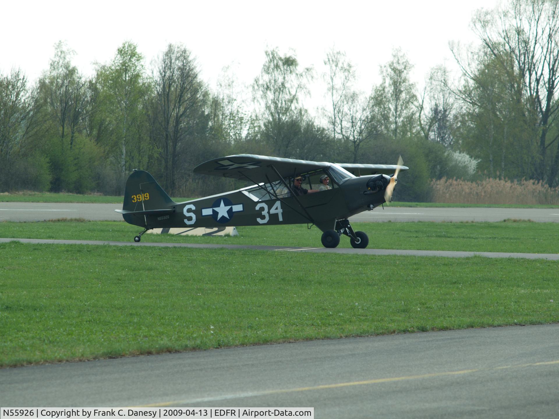 N55926, 1942 Piper J3C-65 (ARMY L4-B) Cub C/N 9780, N55926 at Rothenburg o.d. Tauber
