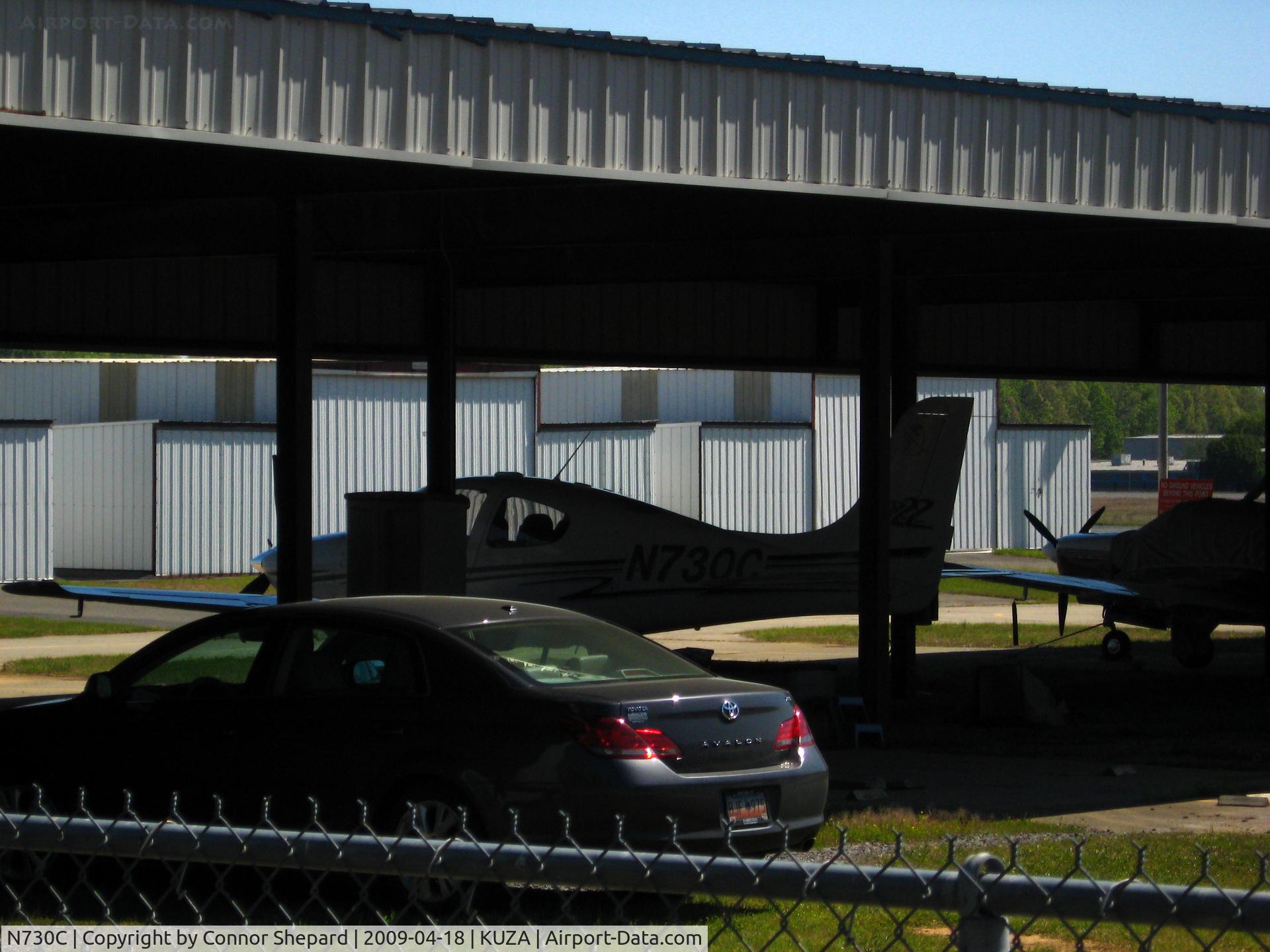 N730C, 2002 Cirrus SR22 C/N 0410, SR22 parked in hangar