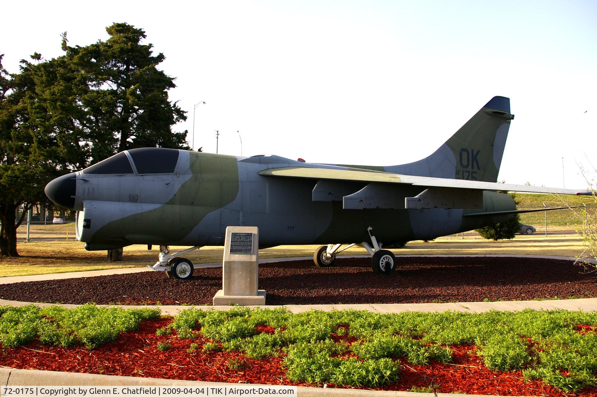 72-0175, 1972 LTV A-7D Corsair II C/N D-297, Heritage Collection at Tinker AFB, OK