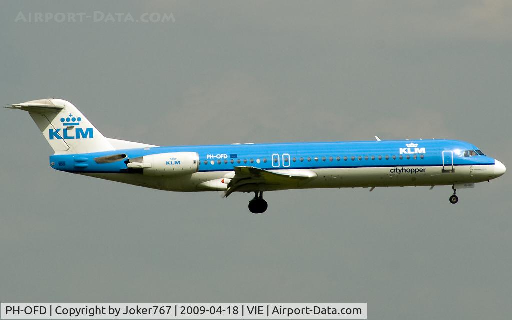 PH-OFD, 1988 Fokker 100 (F-28-0100) C/N 11259, KLM cityhopper Fokker F-100
