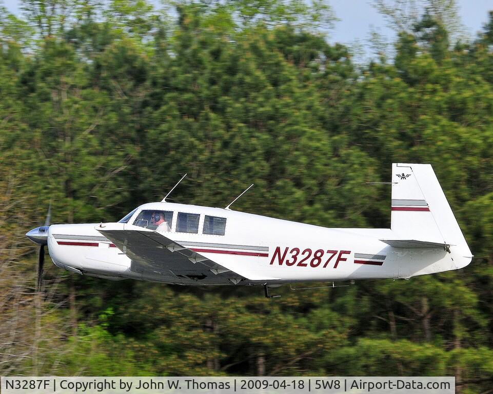 N3287F, 1967 Mooney M20F Executive C/N 670380, Departing runway 4