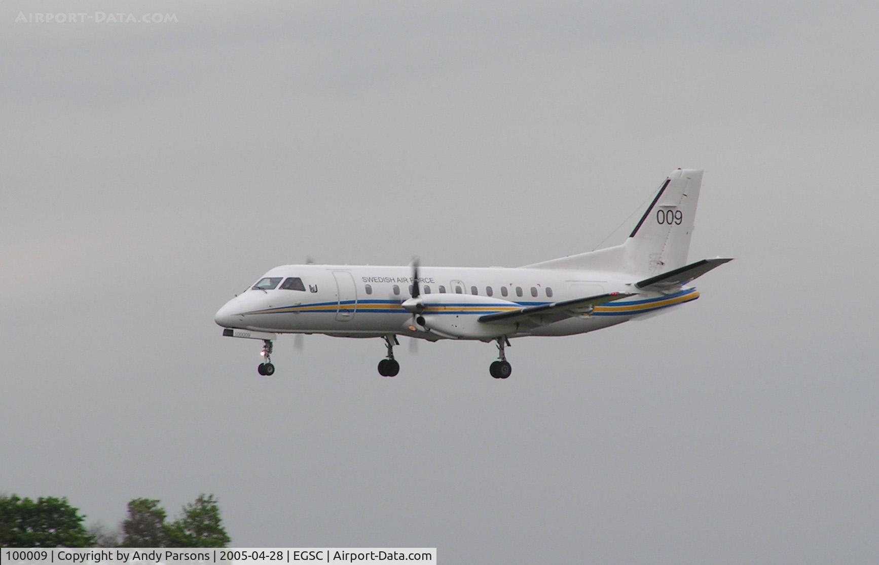 100009, 1995 Saab Tp100C (340BPlus) C/N 340B-372, Landing at Cambridge
