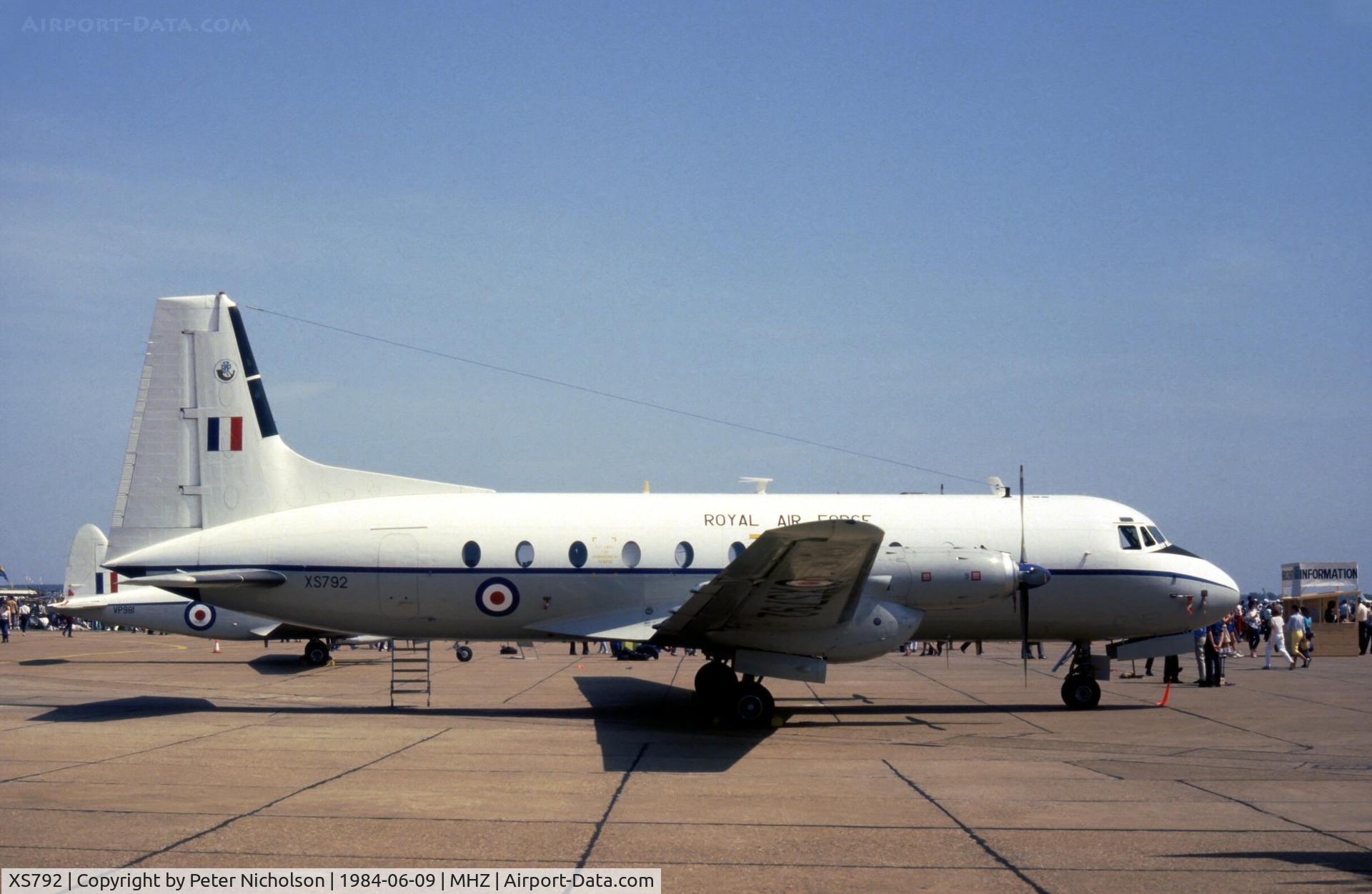 XS792, 1964 Hawker Siddeley HS-748 Andover CC2 C/N 1564, Andover CC.2 of 32 Squadron at the 1984 RAF Mildenhall Air Fete.