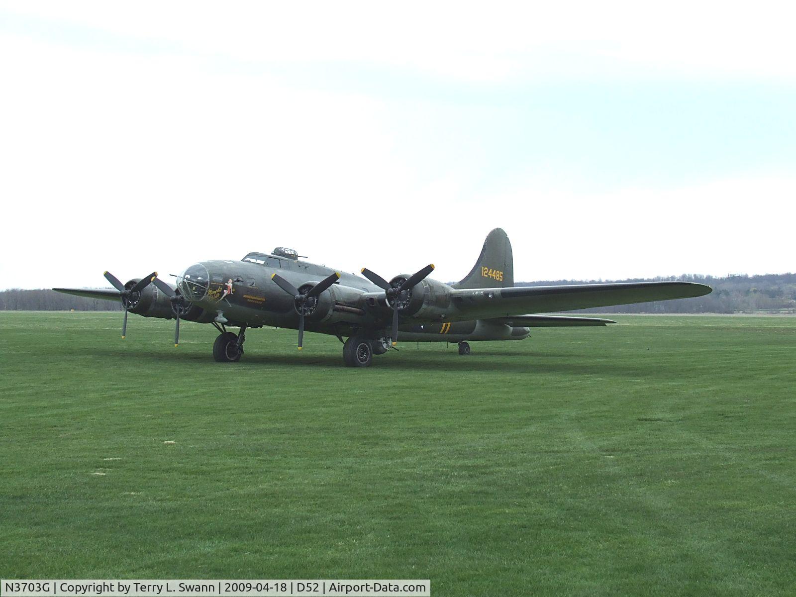 N3703G, 1945 Boeing B-17G Flying Fortress C/N 44-83546-A, Awaiting its next mission on the grass at the 1941 Historical Aircraft Group Museum in Geneseo, NY.  Winter maintenance is done and the aircraft is ready for this season.