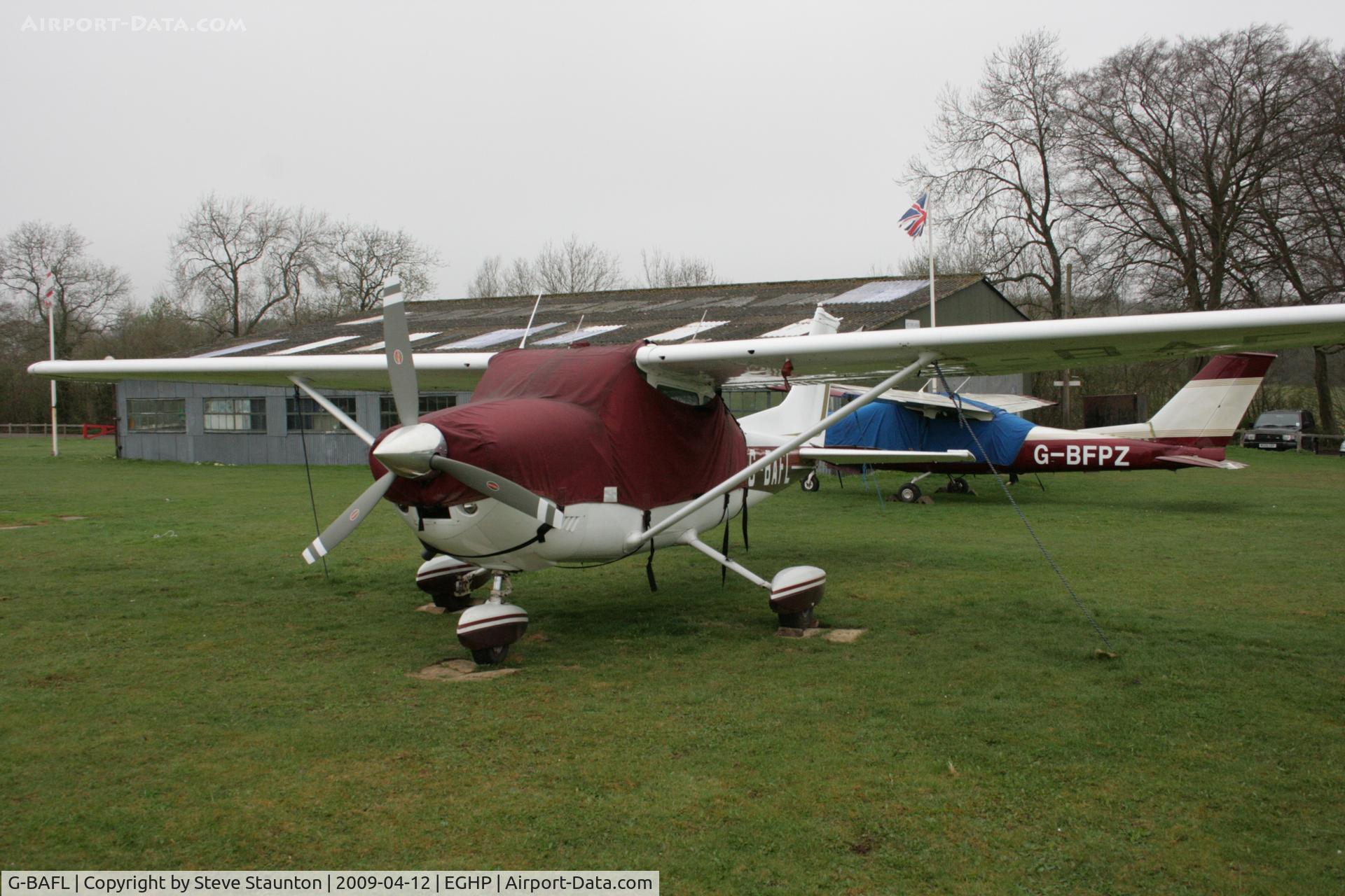 G-BAFL, 1973 Cessna 182P Skylane C/N 182-61469, Taken at Popham Airfield, England on a gloomy April Sunday (12/04/09)