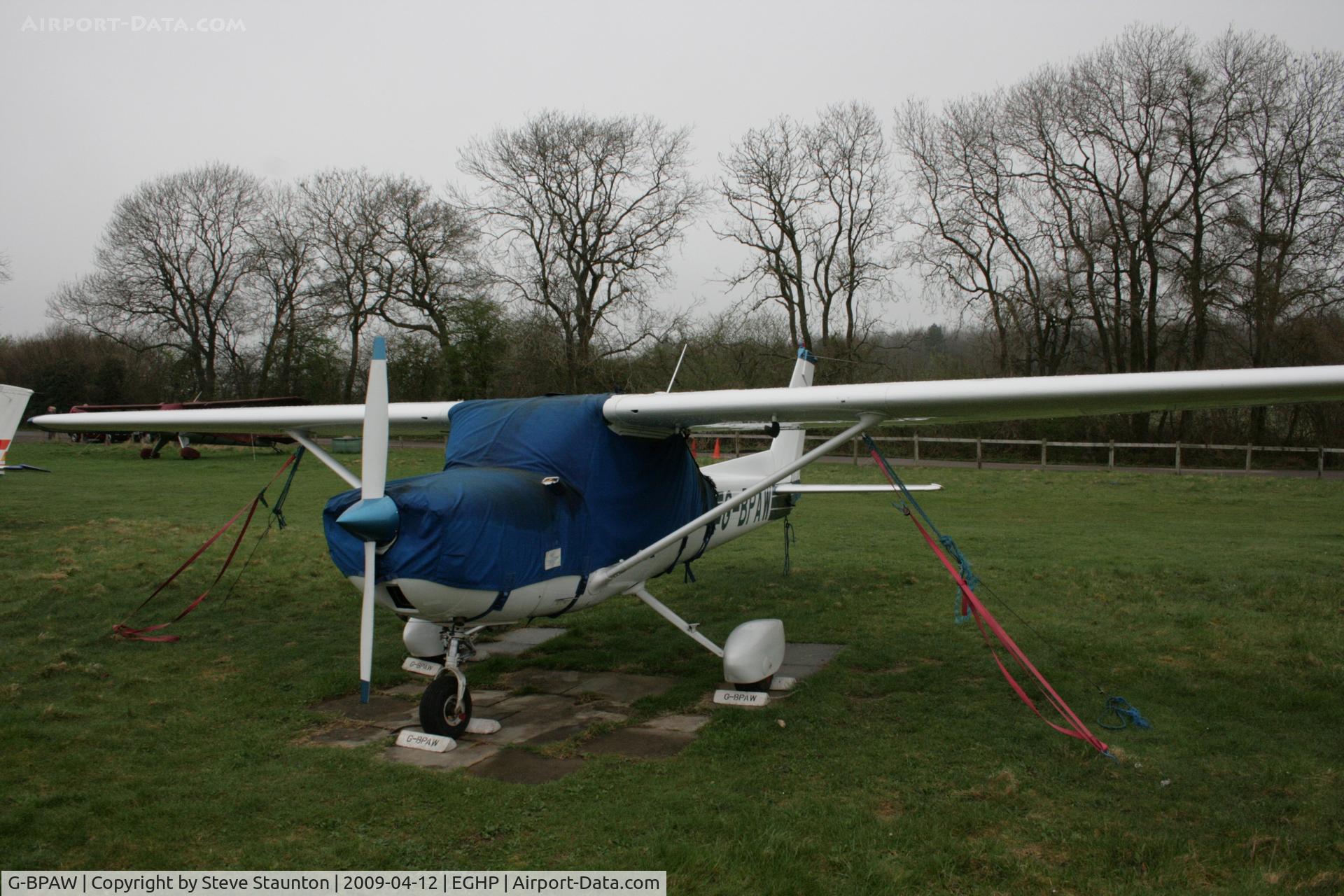 G-BPAW, 1976 Cessna 150M C/N 150-77923, Taken at Popham Airfield, England on a gloomy April Sunday (12/04/09)