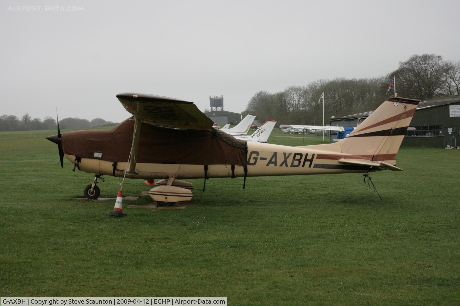 G-AXBH, 1969 Reims F172H Skyhawk C/N 0571, Taken at Popham Airfield, England on a gloomy April Sunday (12/04/09)
