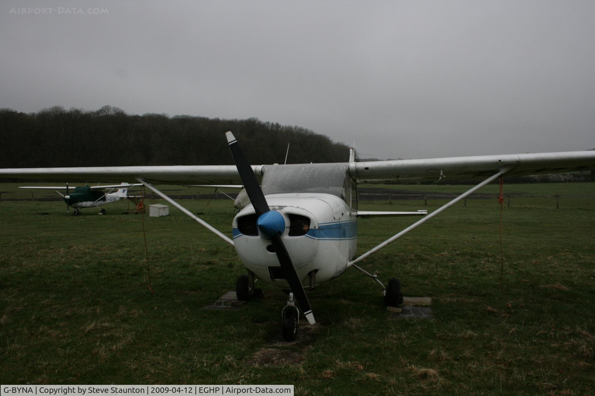 G-BYNA, 1969 Reims F172H Skyhawk C/N 0626, Taken at Popham Airfield, England on a gloomy April Sunday (12/04/09)