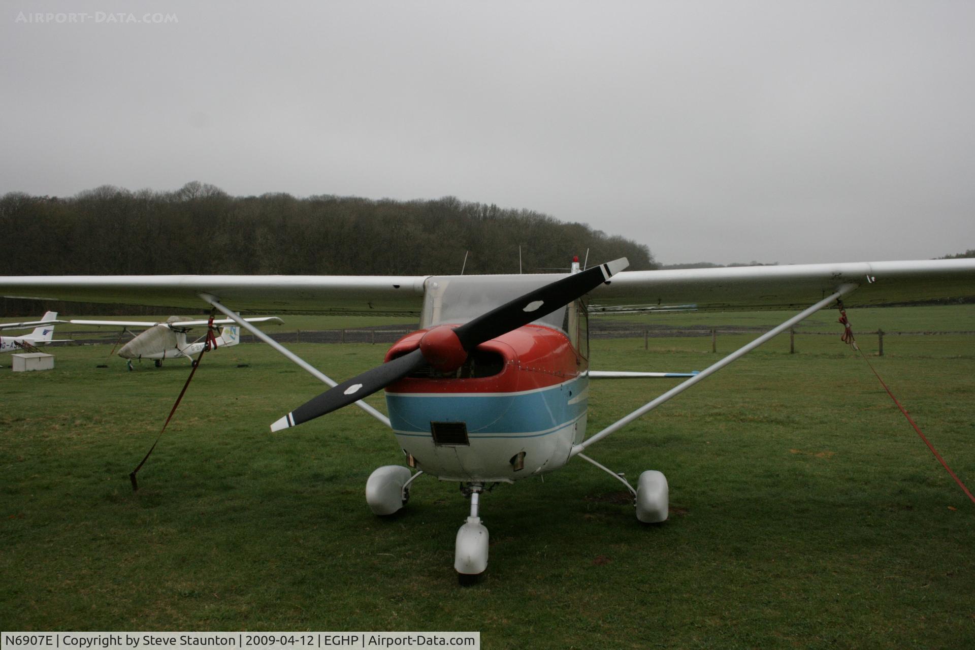 N6907E, 1960 Cessna 175A Skylark C/N 56407, Taken at Popham Airfield, England on a gloomy April Sunday (12/04/09)