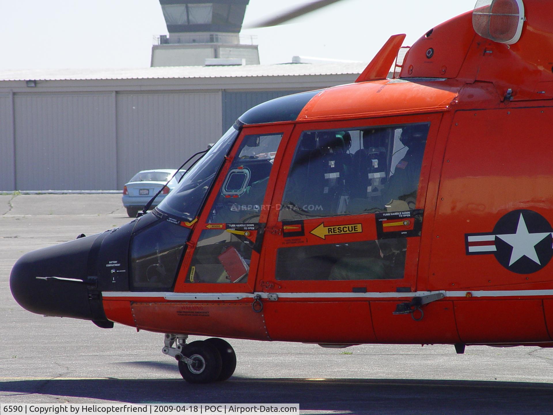 6590, Aerospatiale HH-65A Dolphin C/N 6291, USCG Dolphin HH 65C crew working their way into parking area