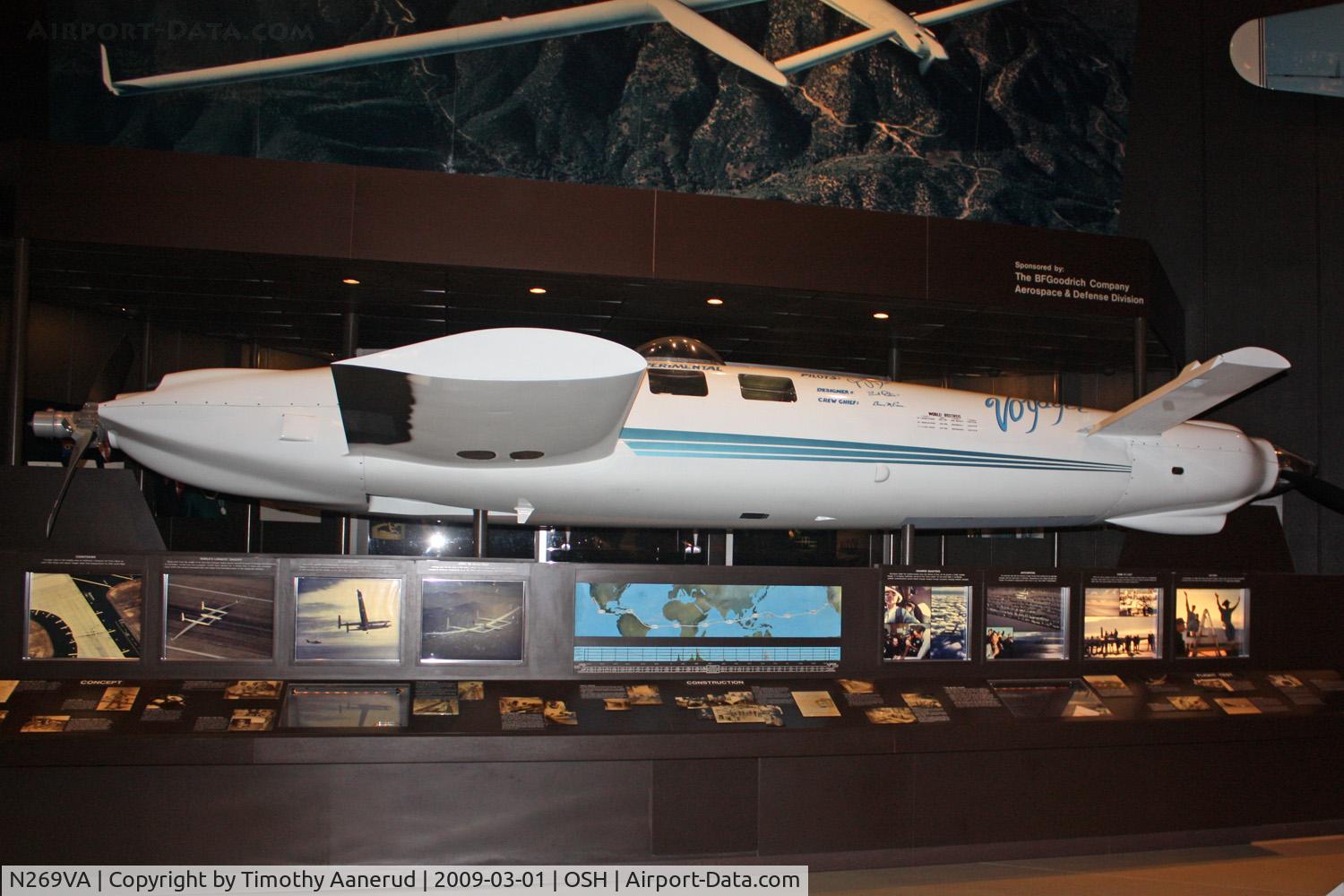 N269VA, Voyager Aircraft Inc Voyager 76 C/N 001, EAA AirVenture Museum, fuselage replicate made from same molds as original