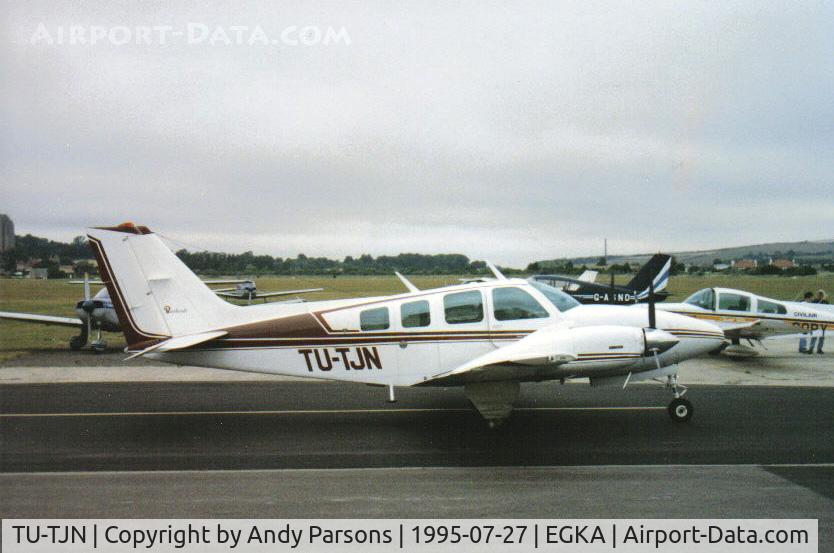 TU-TJN, 1976 Beech 58 Baron Baron C/N TH-776, scanned print of this exotic visitor to Shoreham