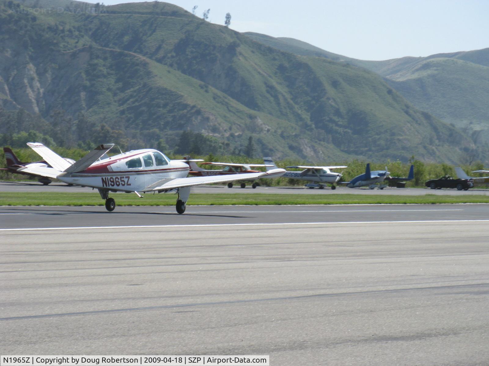 N1965Z, 1965 Beech S35 Bonanza C/N D-7805, 1965 Beech S35 BONANZA, Continental IO-520-B 285 HP, takeoff roll Rwy 22