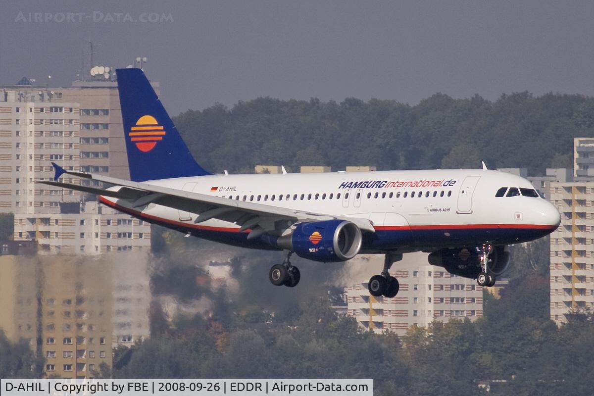 D-AHIL, 2008 Airbus A319-112 C/N 3589, short final after a visual approach