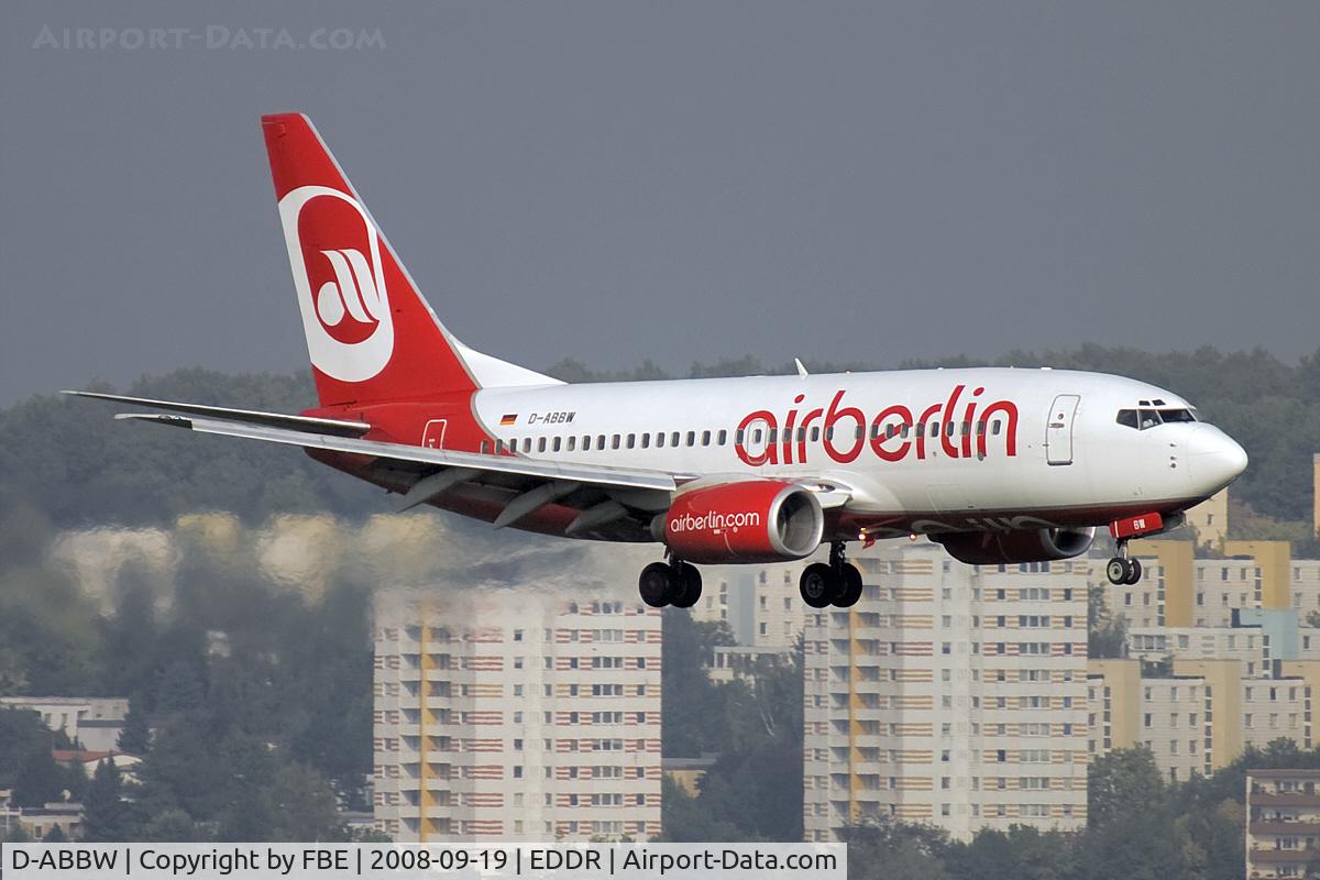 D-ABBW, 2002 Boeing 737-76Q C/N 30642, spectacular approach at RW09