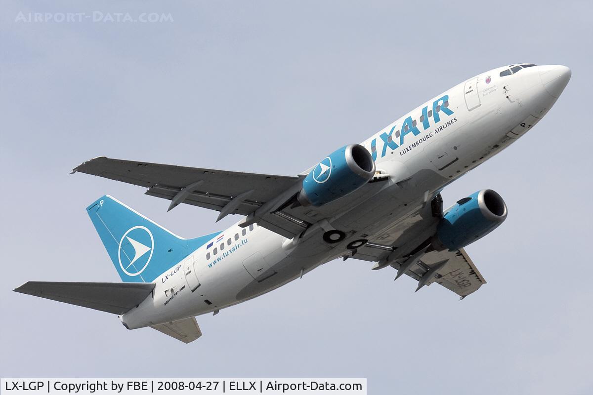 LX-LGP, 1993 Boeing 737-5C9 C/N 26439, climb out on another scheduled service
