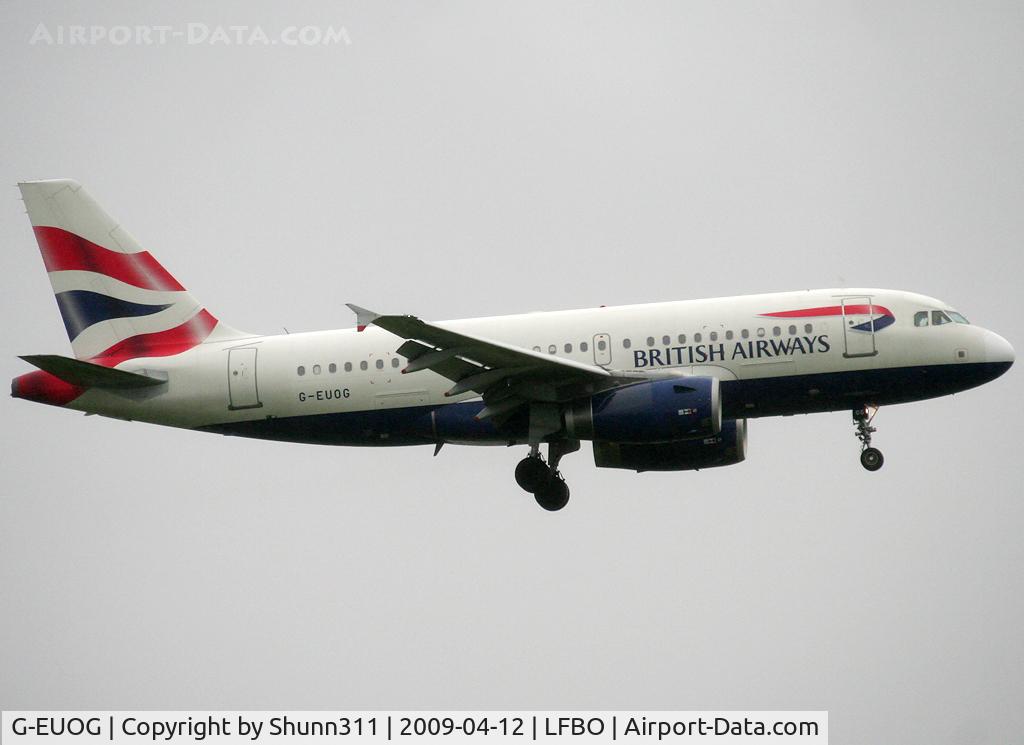 G-EUOG, 2001 Airbus A319-131 C/N 1594, Landing rwy 32L