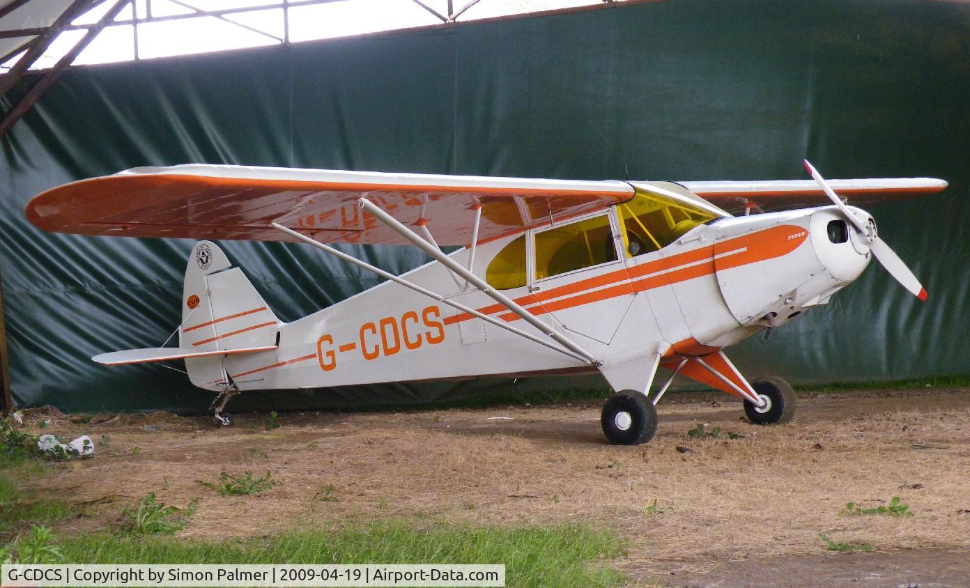 G-CDCS, 1947 Piper PA-12 Super Cruiser C/N 12-2907, PA-12 hangared at Spanhoe