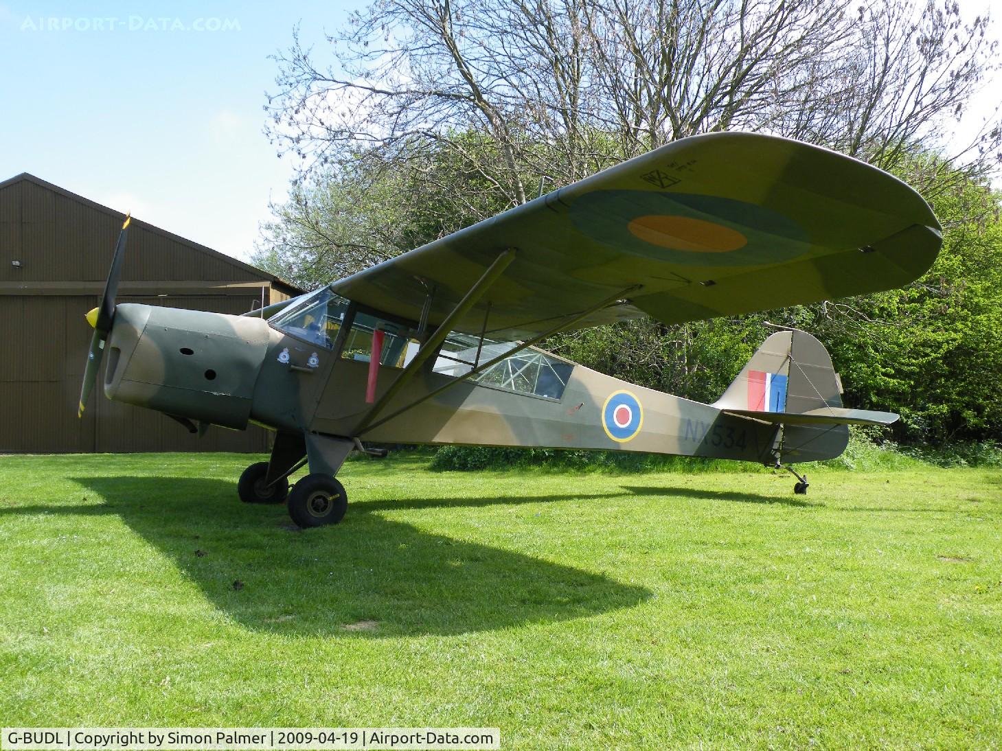 G-BUDL, 1943 Taylorcraft E Auster 3 C/N 458, Auster marked as NX534 at Spanhoe