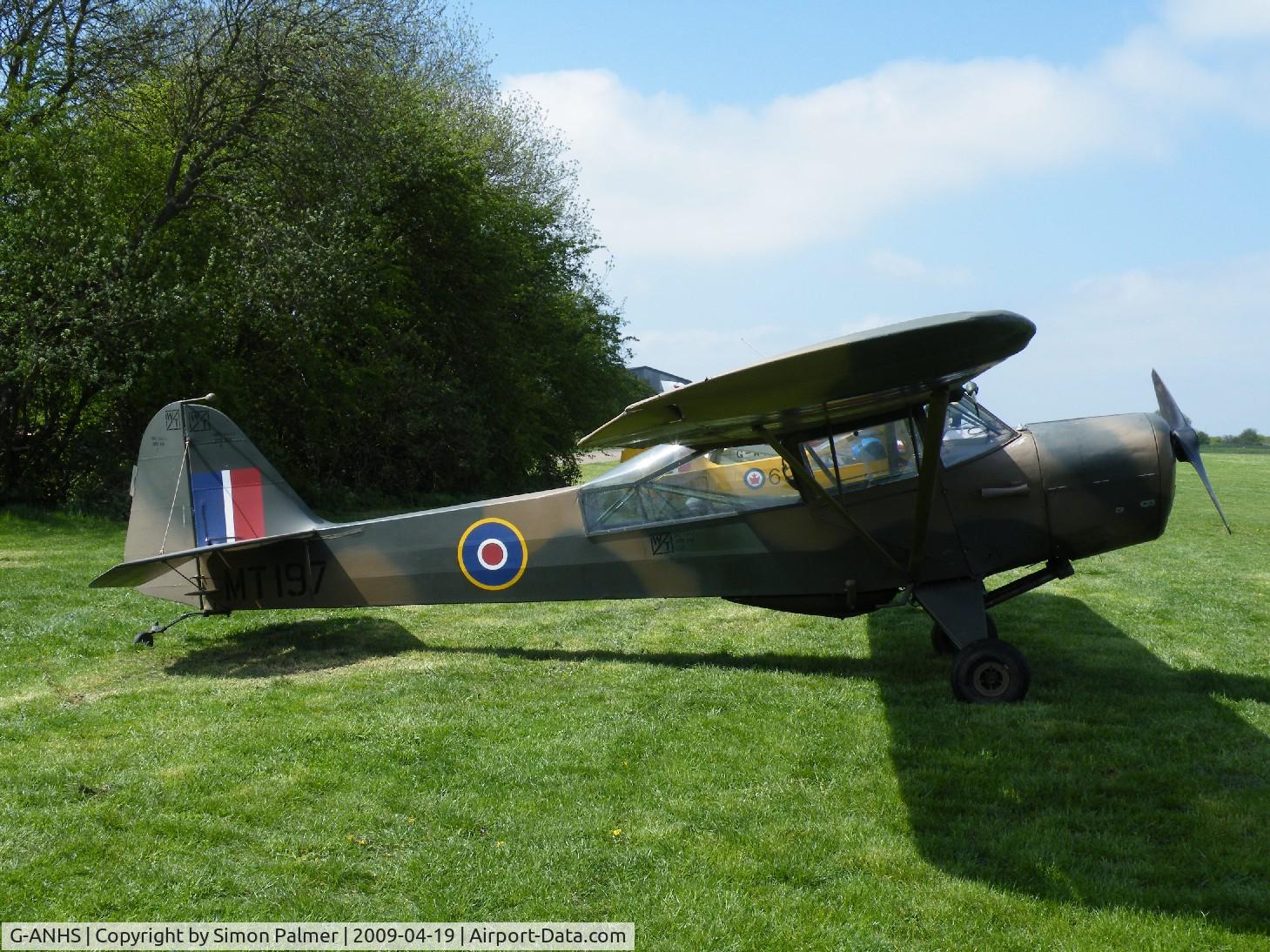 G-ANHS, 1942 Taylorcraft G Auster 4 C/N 737, Auster marked as MT197 at Spanhoe